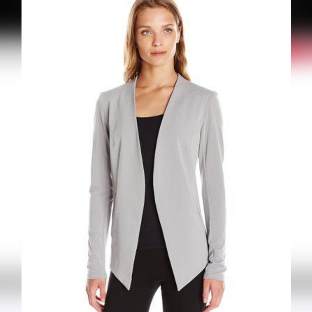 BCBGeneration Open Front Tuxedo Blazer Light Gray… - image 3